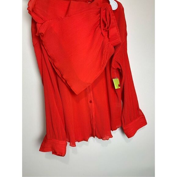 Orange Red Plisse Short set - Picture 7 of 8